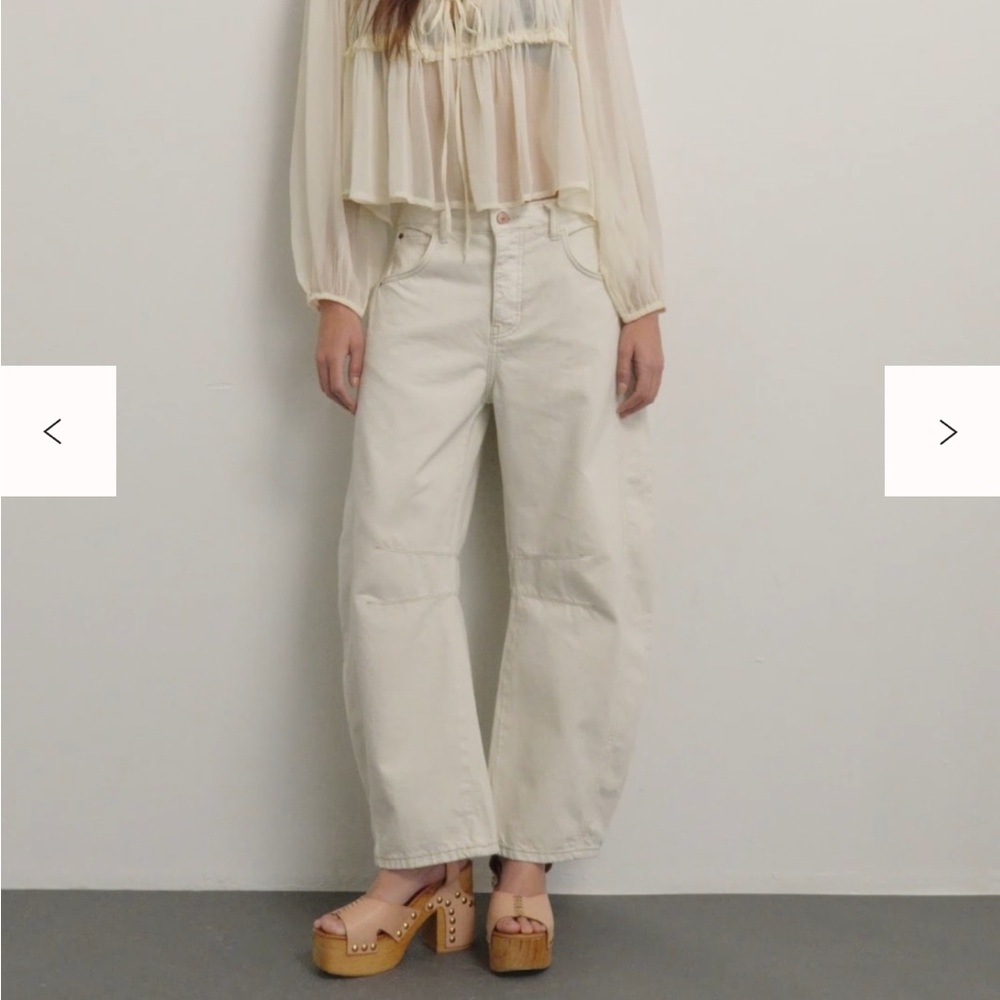 NWT free people We The Free Good Luck Mid-Rise Barrel Jeans
